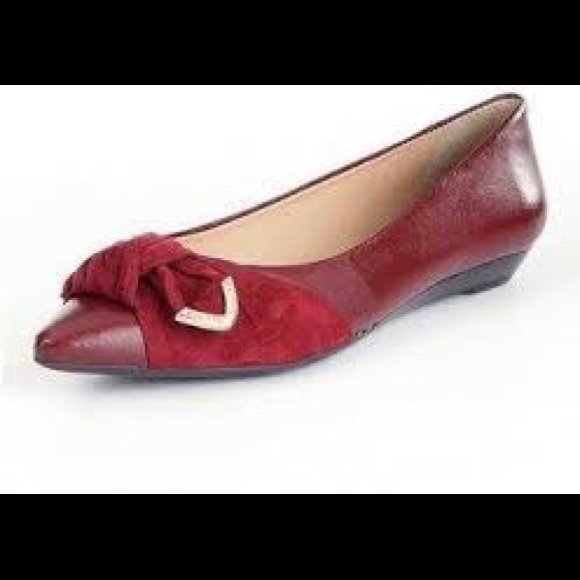 ANTONIO MELANI Shoes - Antonio Melani Bow Wine Flat with sz 8.5 NWOT